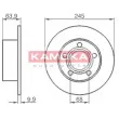 Jeu de 2 disques de frein arrière KAMOKA 103642 - Visuel 1