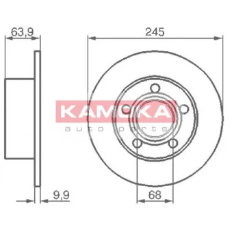 Jeu de 2 disques de frein arrière KAMOKA 103642