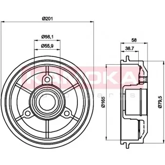 Tambour de frein KAMOKA 104003
