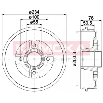 Tambour de frein KAMOKA 104020