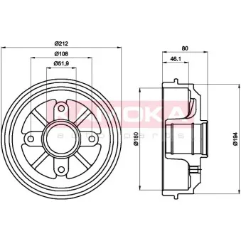 Tambour de frein KAMOKA 104022