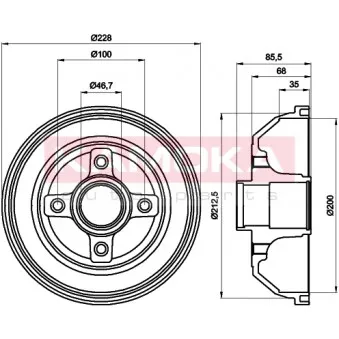 Tambour de frein KAMOKA 104032