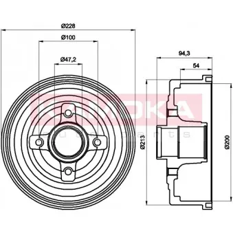 Tambour de frein KAMOKA 104033