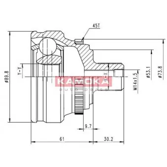 Embout de cardan avant (kit de réparation) KAMOKA 6278