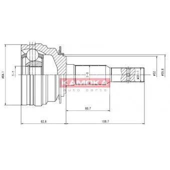 Embout de cardan avant (kit de réparation) KAMOKA 6610