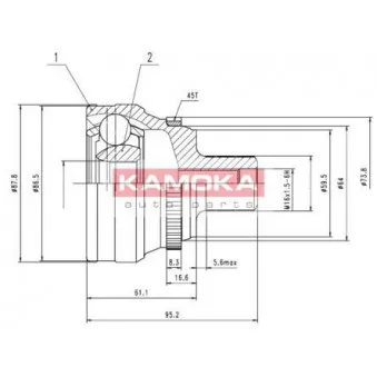 Embout de cardan avant (kit de réparation) KAMOKA 6622