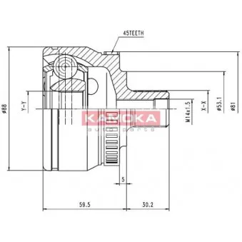 Embout de cardan avant (kit de réparation) KAMOKA 6762