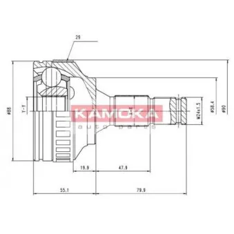 Embout de cardan avant (kit de réparation) KAMOKA 6974