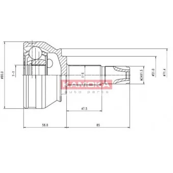 Embout de cardan avant (kit de réparation) KAMOKA 7036