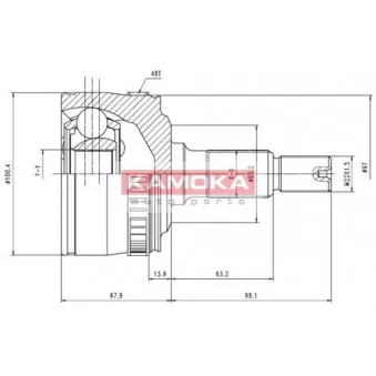 Embout de cardan avant (kit de réparation) KAMOKA 7046