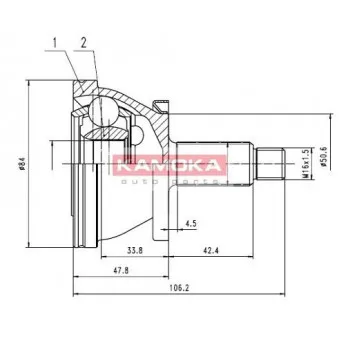 Embout de cardan avant (kit de réparation) KAMOKA 7082