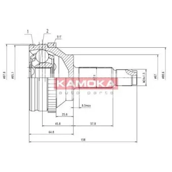 Embout de cardan avant (kit de réparation) KAMOKA 7088