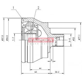 Embout de cardan avant (kit de réparation) KAMOKA 7144
