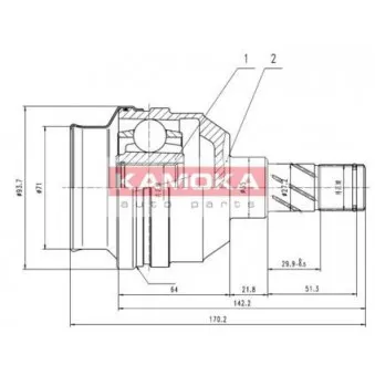 Embout de cardan avant (kit de réparation) KAMOKA 8009