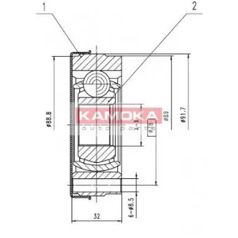 Embout de cardan avant (kit de réparation) KAMOKA 8010