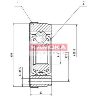 Embout de cardan avant (kit de réparation) KAMOKA 8022