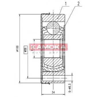 Embout de cardan avant (kit de réparation) KAMOKA 8096