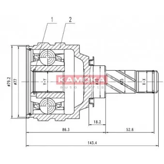 Embout de cardan avant (kit de réparation) KAMOKA 8717