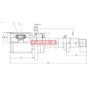 Jeu de joints, arbre de transmission avant droit KAMOKA 8719