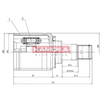 Jeu de joints, arbre de transmission avant gauche KAMOKA 8721