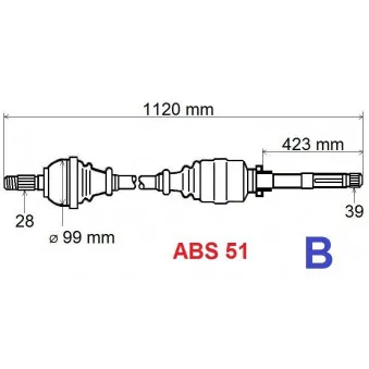Arbre de transmission GRESA T5836 Z