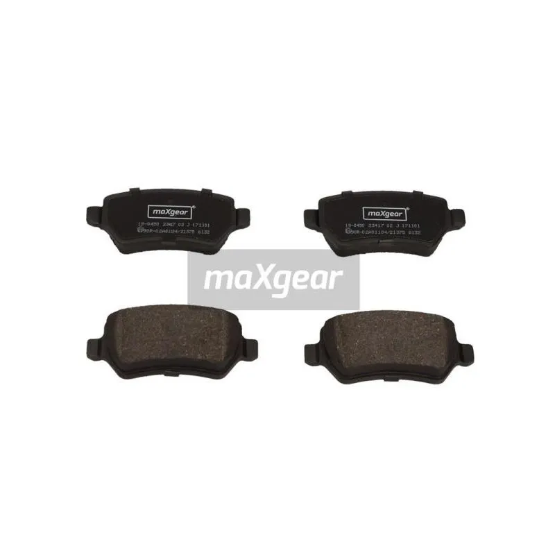Jeu de 4 plaquettes de frein arrière MAXGEAR 19-0450