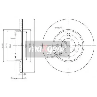 Jeu de 2 disques de frein avant MAXGEAR 19-0681