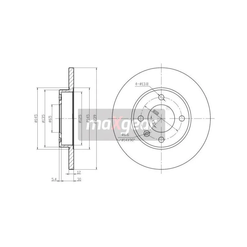 Jeu de 2 disques de frein avant MAXGEAR 19-0681