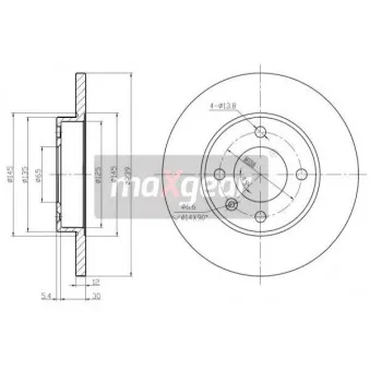 Jeu de 2 disques de frein avant MAXGEAR 19-0681MAX