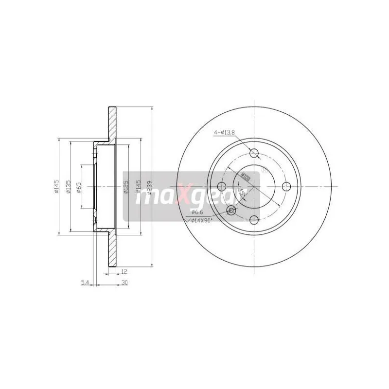 Jeu de 2 disques de frein avant MAXGEAR 19-0681MAX