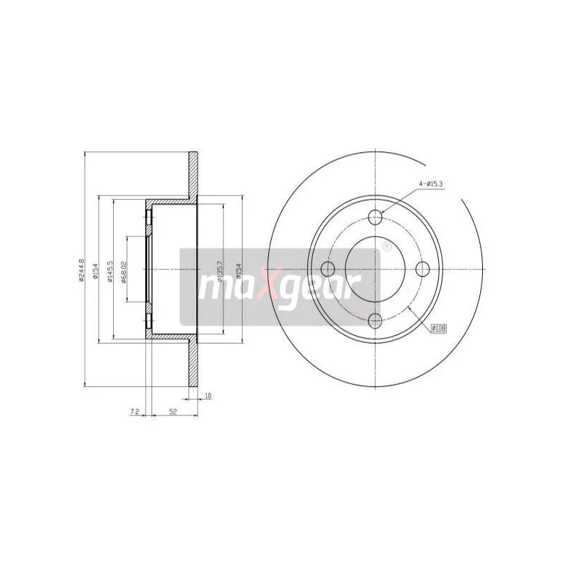 Jeu de 2 disques de frein arrière MAXGEAR 19-0685
