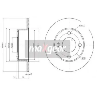 Jeu de 2 disques de frein arrière MAXGEAR 19-0685MAX