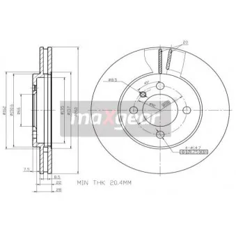 Jeu de 2 disques de frein avant MAXGEAR 19-0691