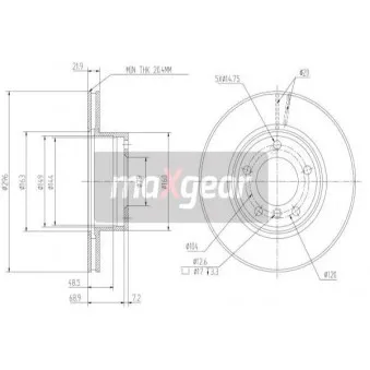Jeu de 2 disques de frein avant MAXGEAR 19-0692