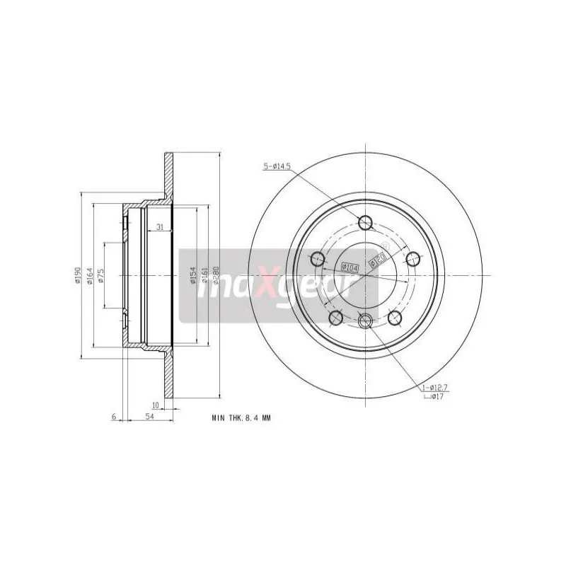 Jeu de 2 disques de frein arrière MAXGEAR 19-0693