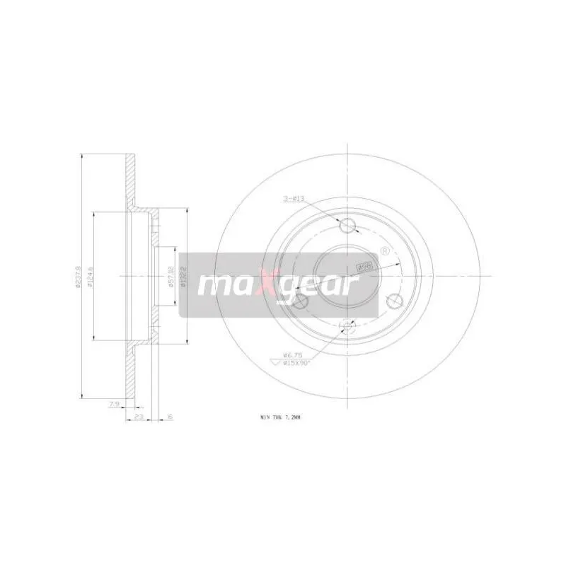 Jeu de 2 disques de frein avant MAXGEAR 19-0697