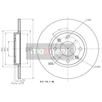 Jeu de 2 disques de frein arrière MAXGEAR 19-0698