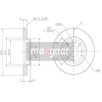 Jeu de 2 disques de frein avant MAXGEAR 19-0701