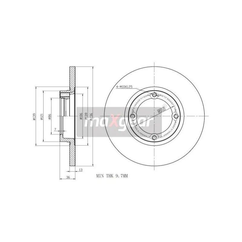 Jeu de 2 disques de frein avant MAXGEAR 19-0702