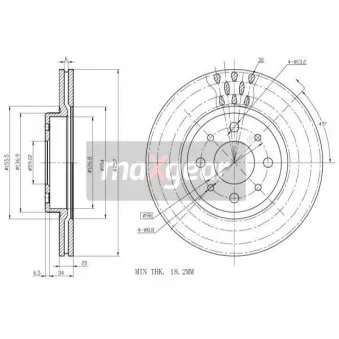 Jeu de 2 disques de frein avant MAXGEAR 19-0703