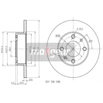 Jeu de 2 disques de frein arrière MAXGEAR 19-0704
