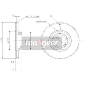 Jeu de 2 disques de frein avant MAXGEAR 19-0706