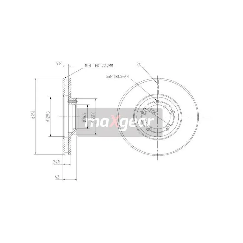 Jeu de 2 disques de frein avant MAXGEAR 19-0706
