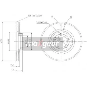 Jeu de 2 disques de frein avant MAXGEAR 19-0707