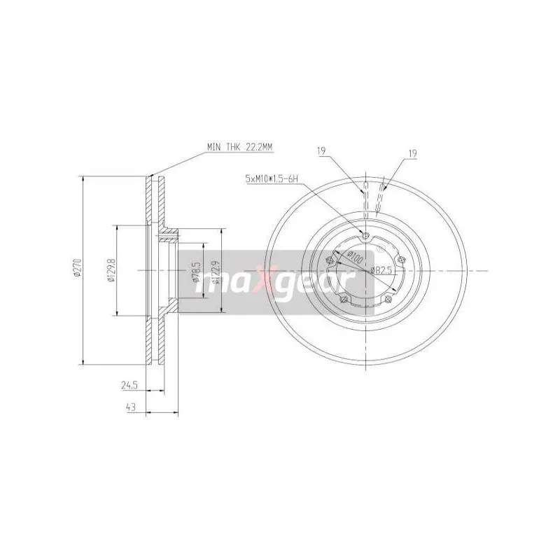 Jeu de 2 disques de frein avant MAXGEAR 19-0707