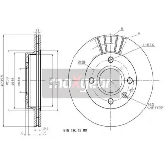 Jeu de 2 disques de frein avant MAXGEAR 19-0711