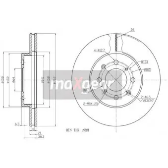 Jeu de 2 disques de frein avant MAXGEAR 19-0712