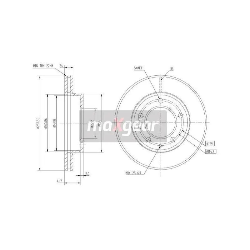 Jeu de 2 disques de frein avant MAXGEAR 19-0713