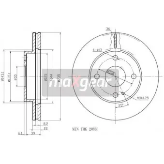 Jeu de 2 disques de frein avant MAXGEAR 19-0715