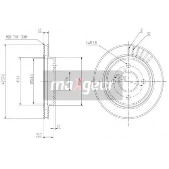Jeu de 2 disques de frein arrière MAXGEAR 19-0716